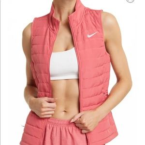 Nike Full Zip Women’s Running Vest Rust Pink
